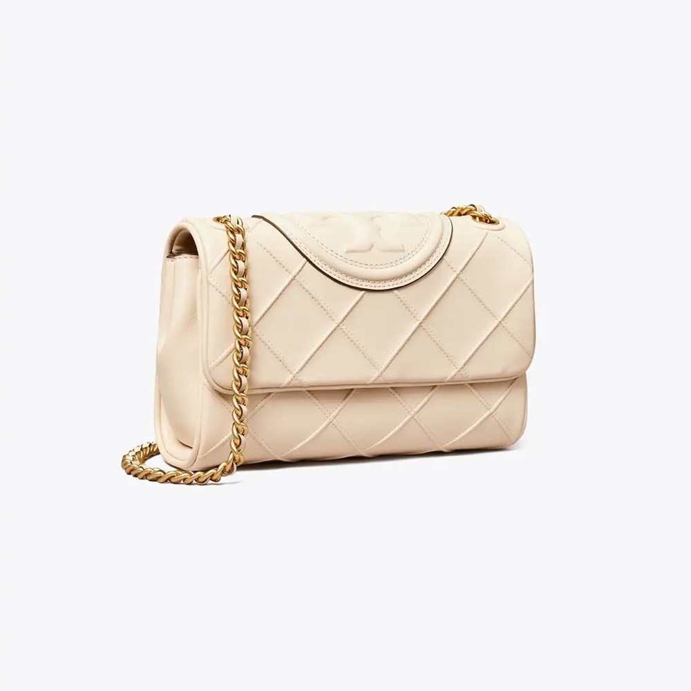 NWT $698 Tory Burch FLEMING SOFT CONVERTIBLE SHOULDER BAG IN New Cream Large